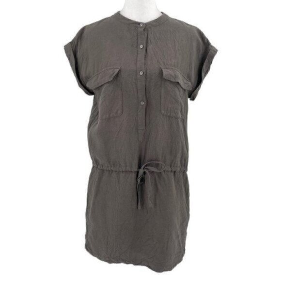Journal Standard Linen Blend Utility Dress Pockets Taupe Brown size Medium - Picture 1 of 8